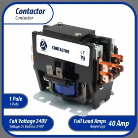 Apac-1s40240 Ap Appli Parts 814245026585 Heavy Duty 1 Pole With Shunt Contactor 40 Amp 240 Vo #3