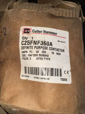 C25fnf360a Cutler-hammer Nos Dp Contactor - 60 Amp 3 Pole 110/120v Coil #3