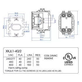 Dreyoo 696585427051 Carrier Hvac Motor Contactor 24vac 40 Amp Coil 2 Pole Replacement Relays #3