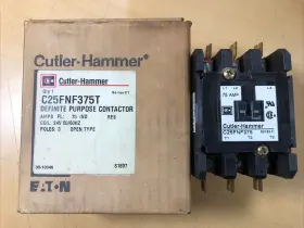 C25fnf375t Eaton / Cutler Hammer Contactor - 75 Amp 3 Pole 24v Coil 5396