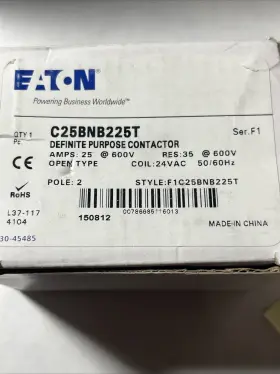 C25bnb225t Eaton Cutler Hammer / Contactor - 25 Amp 2 Pole 24v Coil