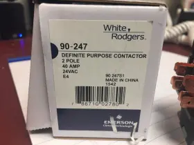 90-247 Emerson Contactor 2 Pole 40 Amp 24 Vac White Rodgers #90-247 #2