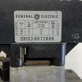 Cr153b072knb Ge Definite Purpose Contactor 25a 3-phase 3-pole 110/120v Coil #2