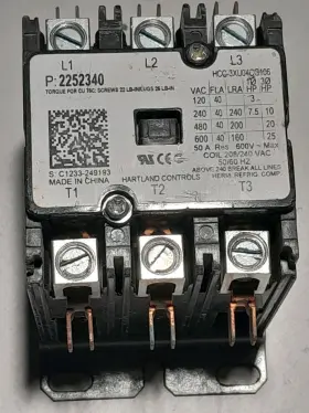 208-240 Hartland 2252340 Contactor Volt Coil 50/60hz 40 Amp L1 L2 P