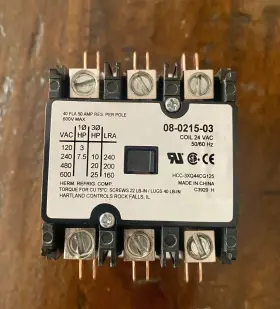 08-0215-03 Hartland Controls 08021503 3 Pole Contactor For Carrier Bryant Payne