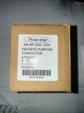 Sa-4p-30a-120v Hvacstar 30a Definite Purpose Contactor