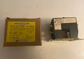 A77-309039a-2 Joslyn Clark Definite Purpose Contactor 25amp 2pole 2no Coil 208-240vac
