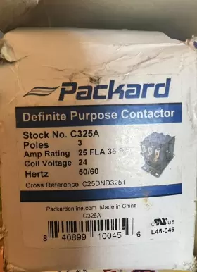 L45-046 Packard C325a Contactor 3 Pole 25 Amps 24 Coil Voltage Hertz 50/60 #3