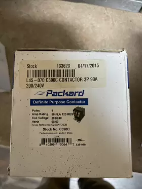 C390c Packard 90a 120 Res 208/240v 3-pole Contactor