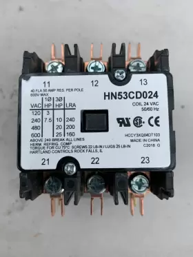 Hn53cd024 Rcd Carrier Contactor 3 Pole 40fla 50a Res Coil 24 Vac