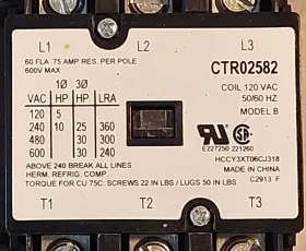 Ctr02582 Service First 60 Amp 120 Vac Coil 3 Pole Contactor #2
