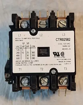 Ctr02582 Service First 60 Amp 120 Vac Coil 3 Pole Contactor