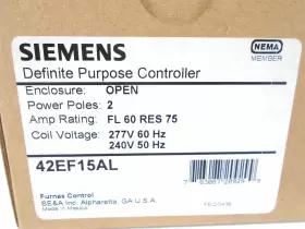 42ef15al Siemens Siemans Furnas - Definite Purpose Contactor 277v 60a 2pl 5-30hp New #3