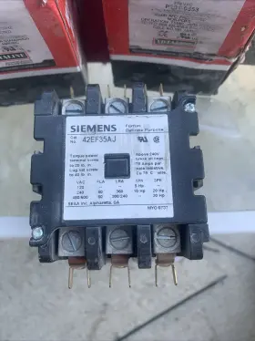 42ef35aj Siemens 3 Pole 60 Amp 24v Coil Definite Purpose Air Conditioner Contactor