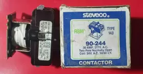90-244 Steveco 2 Pole - 30 Amp 277vac Coil 120 Definite Purpose Contactor New