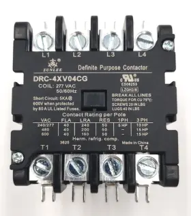 Sunlee Drc-4xv04cg 40a 4-pole Definite Purpose Contactor 277v Coil Hvac Relay