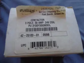 24-25103-01 Supco Dp301203 Universal Contactor 3 Pole 30 Amp 24 Volt Coil #24-25103-01