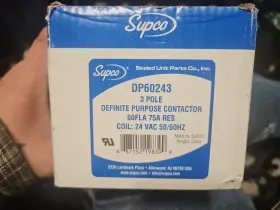 Dp60243 Supco Contactor 60 Fla 75 Rla 24 Volts 3 Pole