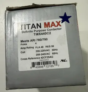 Titan Tmx440c2 New Max Definite Purpose Contactor 40a 2 Pole 24v Coil Loc S1