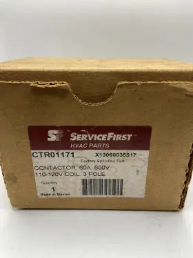 Ctr01171 Trane Contactor 60 Amp 600 Volt 110-120 Coil 3 Pole