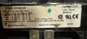 3100-20q628 Tyco Electronics Hn52kc051 Contactor 2p Coil 24vac 50/60hz Ra #2