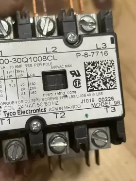 3100-30q1008cl Tyco Electronics Model 98 24v 50 Amp #3