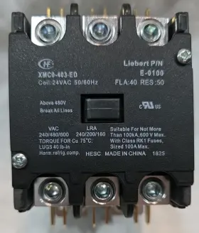 E-0100s Vertiv Contactor 3p Fla 40 24v Coil Liebert