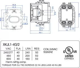 Contactor-0096  Wenzhou Xika Electrical Co. Ltd -contactor-0096 Carrier Hvac Motor Contactor 24vac 40 Amp Coil Single Pole / 1 Furnace Re #3