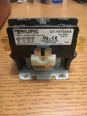 Ct-1xt02aa Wilspec Definite Purpose Contactor 30a 1 Pole With Shunt Coil 120vac
