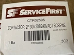 Trane Contactor; 2P 30A 208/240VAC CTR02595. Fixed Price $28.99.